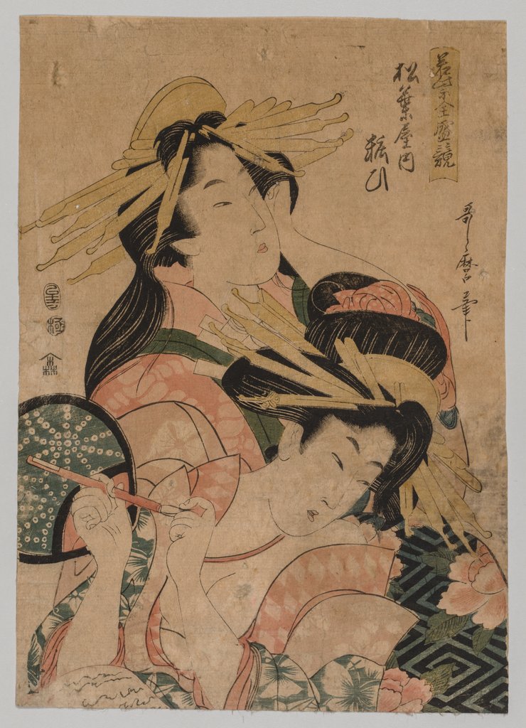 Detail of Half-length Portrait of Two Courtesans, 1753-1806 by Unknown