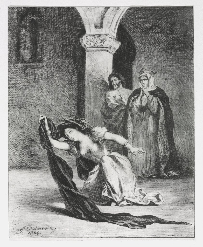 Detail of Hamlet: The Chant of Ophelia, 1834 by Eugène Delacroix