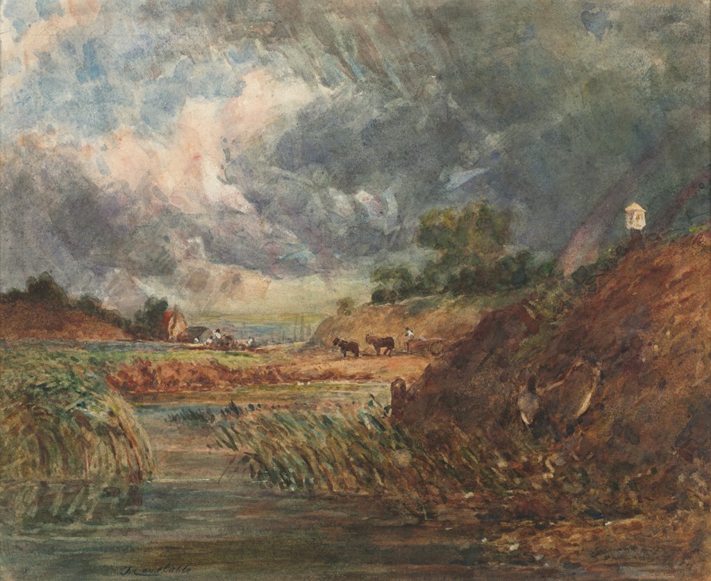 Detail of Hampstead Heath, 1800s by John Constable (imitator of)