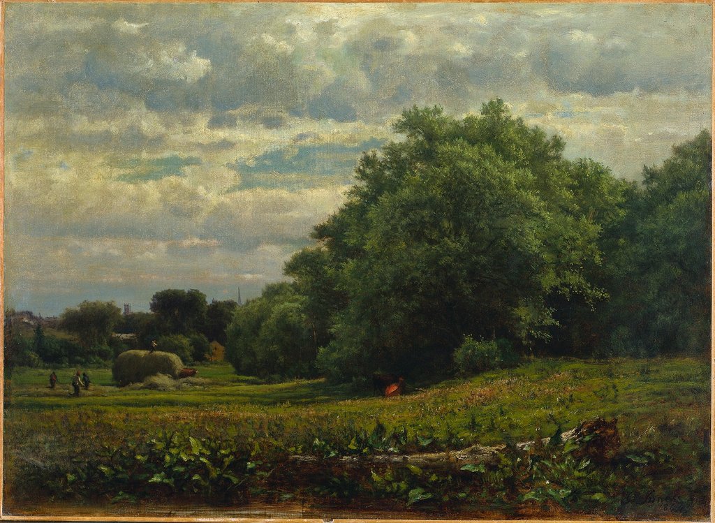 Detail of Harvest Time, 1864 by George Inness