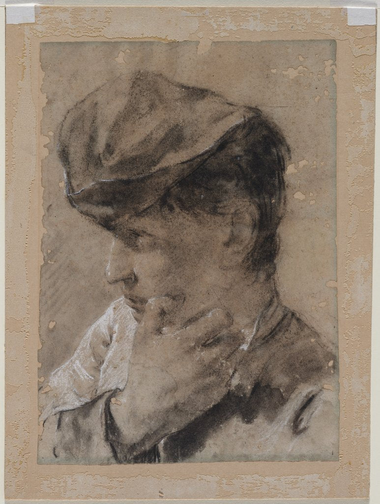 Detail of Head of a Young Man in a Cap, first half 18th century by Giovanni Battista Piazzetta