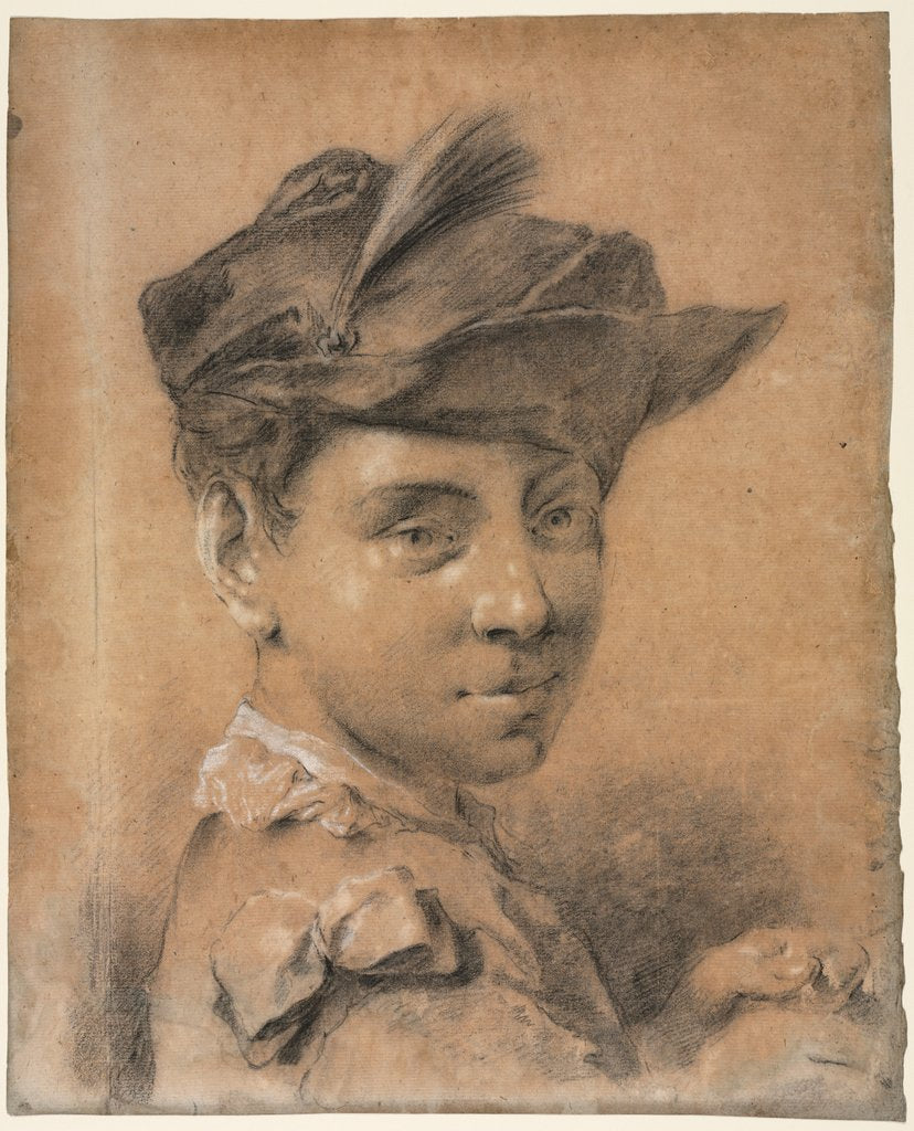 Detail of Head of a Young Man Wearing a Hat, before 1735 by Giovanni Battista Piazzetta