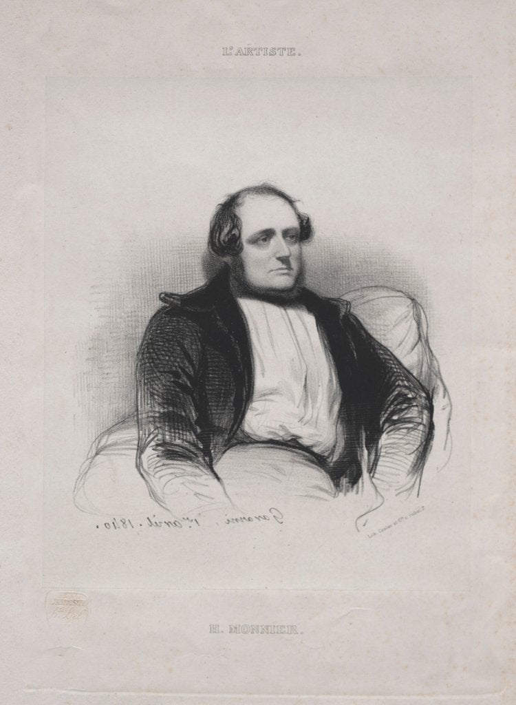 Detail of Henri Monnier, 1840 by Paul Gavarni