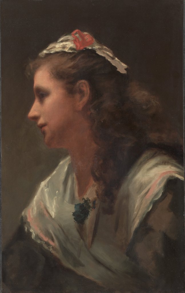 Detail of His First Model-Miss Russell, c. 1873 by William Morris Hunt (attributed to)