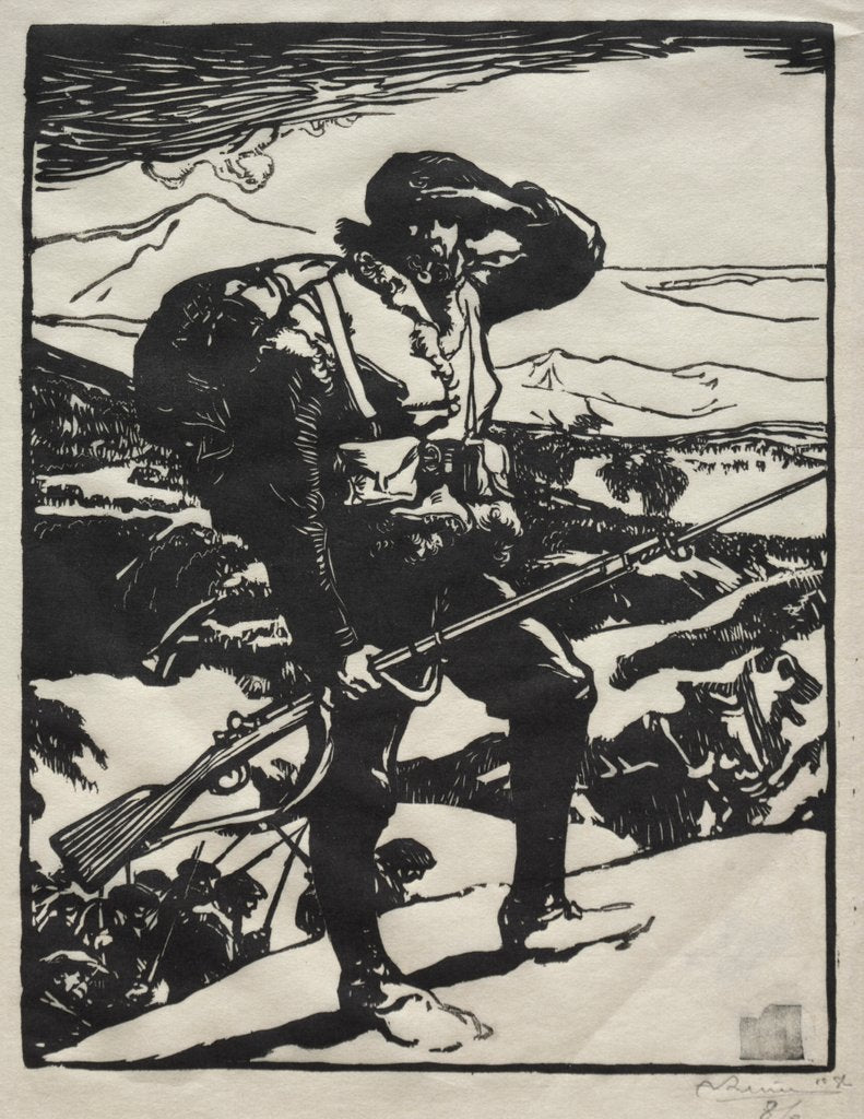 Detail of Histoire de la Guerre: Chaseur Alpin by Auguste Louis Lepère