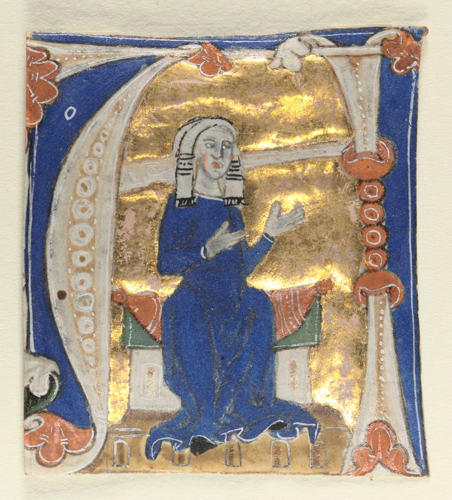 Detail of Historiated Initial Excised from a Bible, 1200s by Unknown
