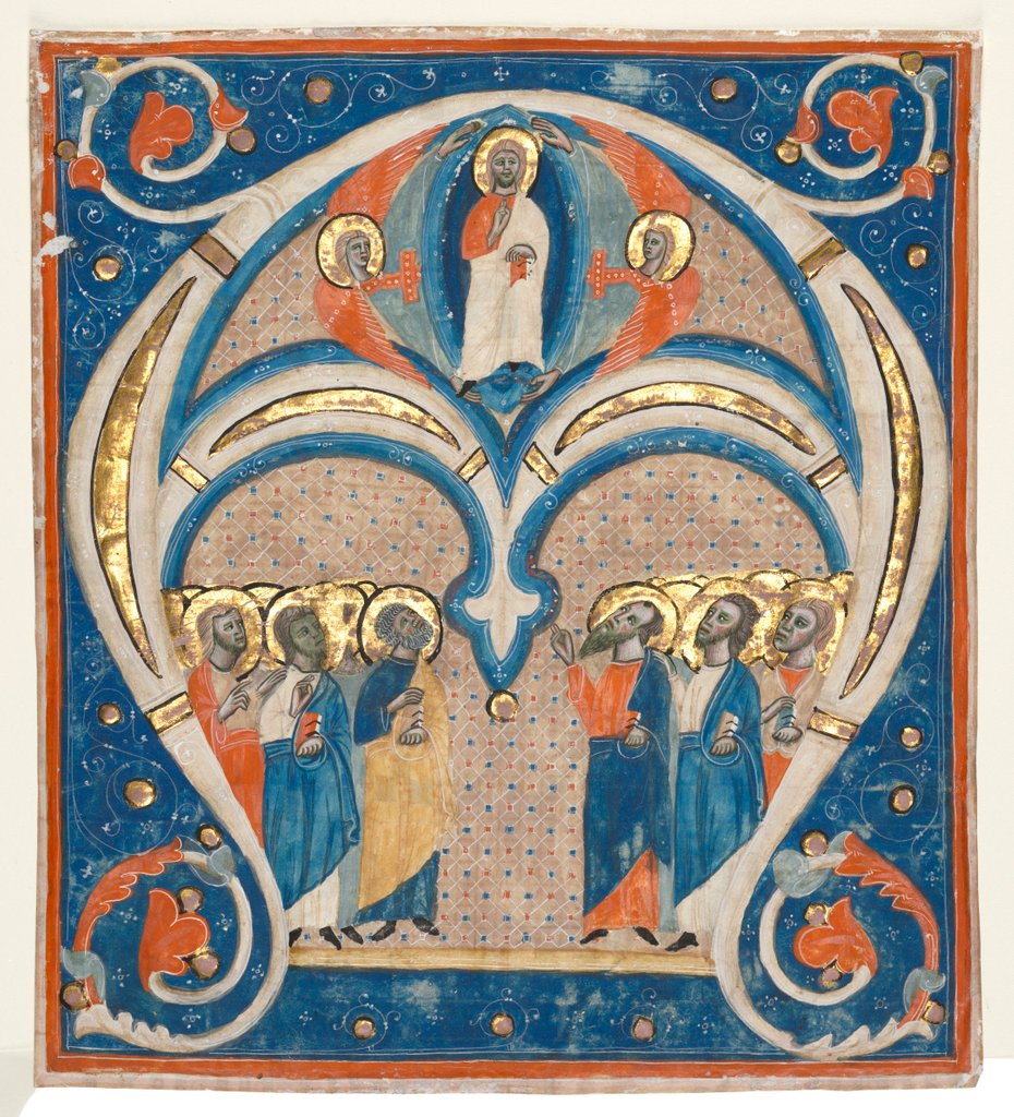 Detail of Historiated Initial Excised from a Responsorial: Christ in Majesty with Saints, c. 1280-1300 by Unknown