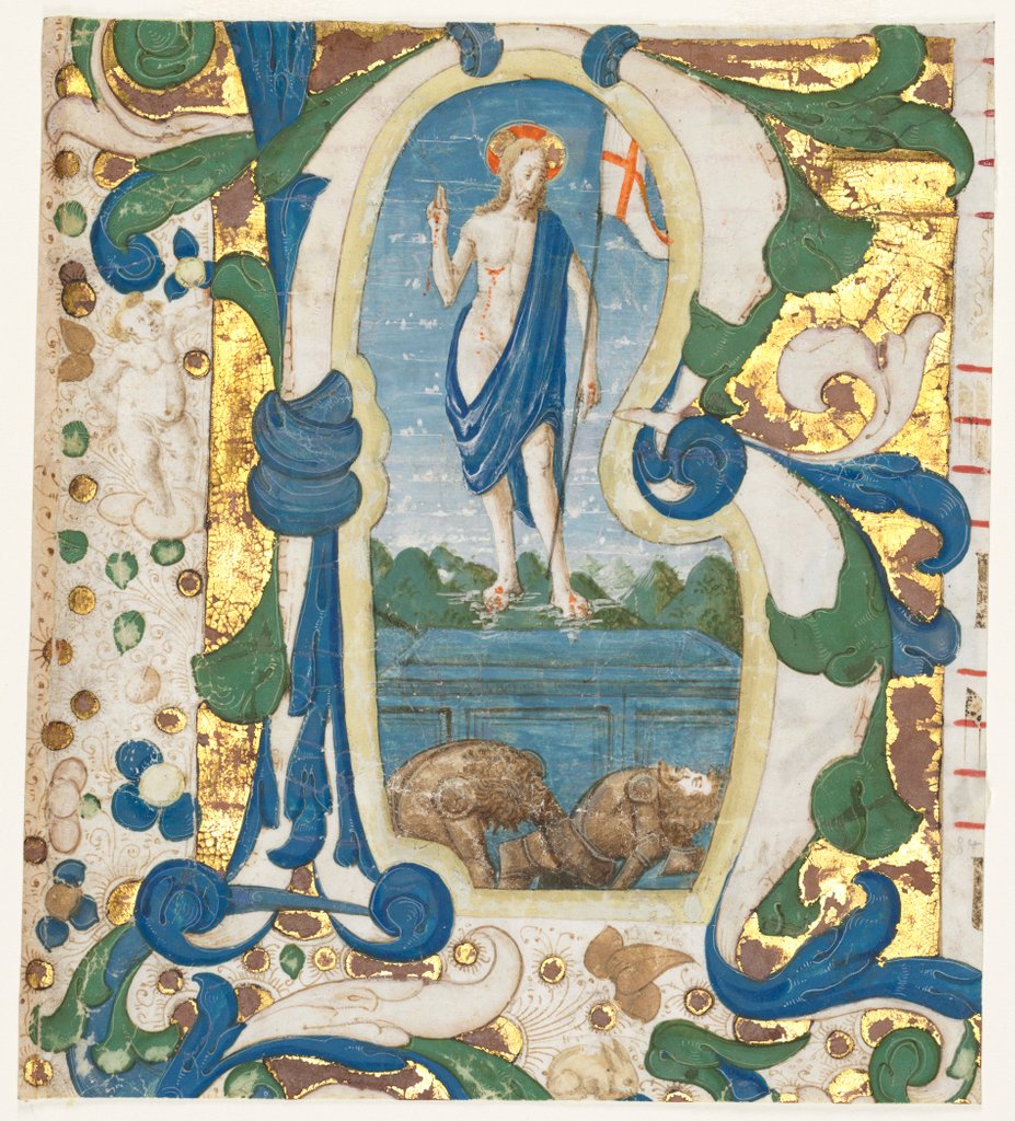 Detail of Historiated Initial Excised from an Antiphonary: The Resurrection, c. 1470-1475 by Francesco d'Antonio del Cherico