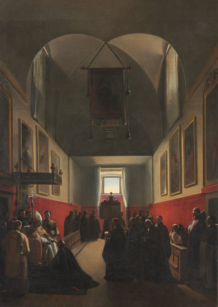Detail of Homage to a Bishop, 1839 by François Marius Granet