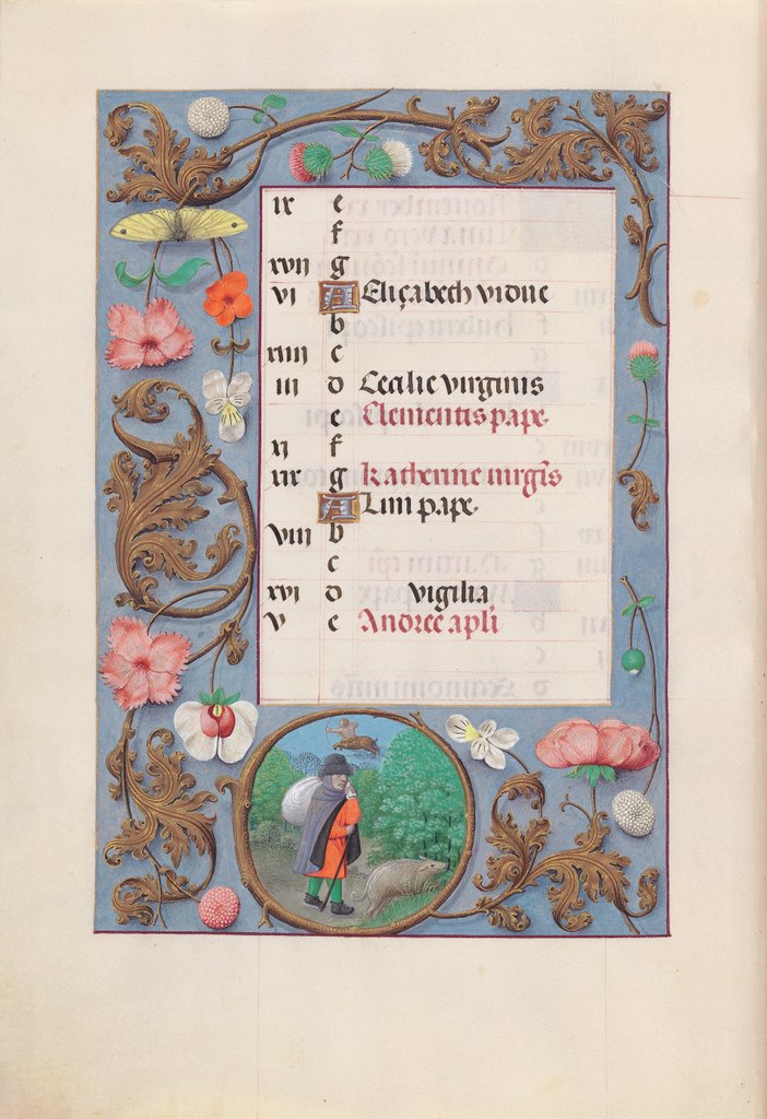 Detail of Hours of Queen Isabella the Catholic, Queen of Spain: Fol. 12v, November, c. 1500 by Master of the First Prayerbook of Maximillian