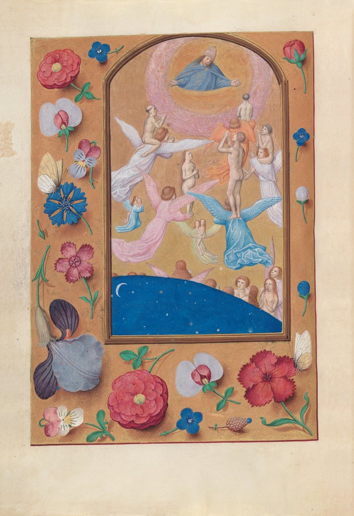 Detail of Hours of Queen Isabella the Catholic, Queen of Spain: Fol. 24v, Souls of the Saved?, c. 1500 by Master of the First Prayerbook of Maximillian