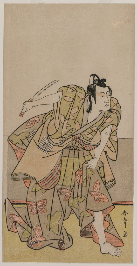 Detail of Ichikawa Monnosuke II as Soga no Goro, c. late 1770s by Katsukawa Shunsho