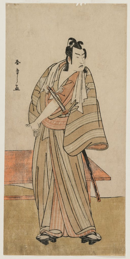 Detail of Ichikawa Yaozo II as a Otokodate Standing by a Bench, c. 1780 by Katsukawa Shunsho