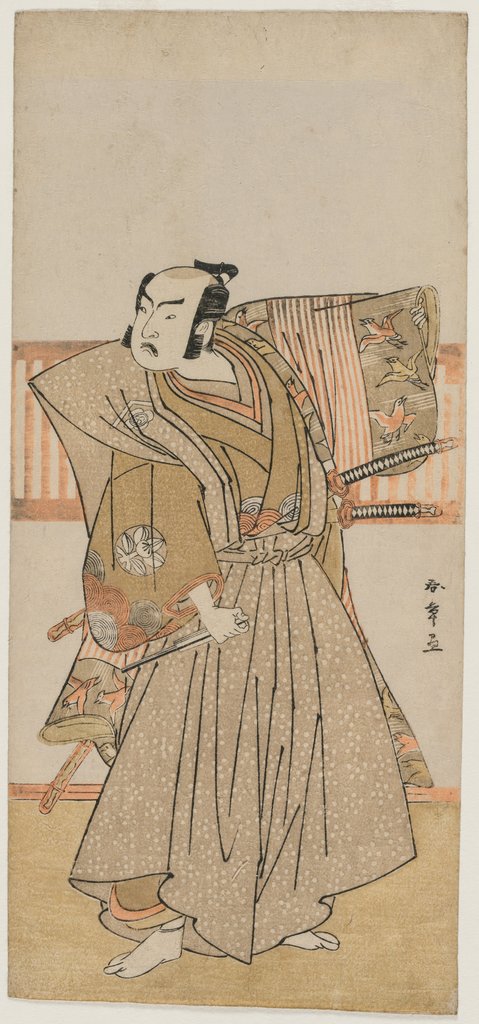 Detail of Ichimura Uzaemon IX as Soga no Juro, mid 1770s by Katsukawa Shunsho
