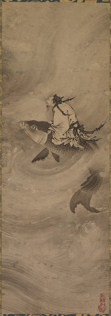 Detail of Immortal Riding on a Carp, c. 1600 by Unknown