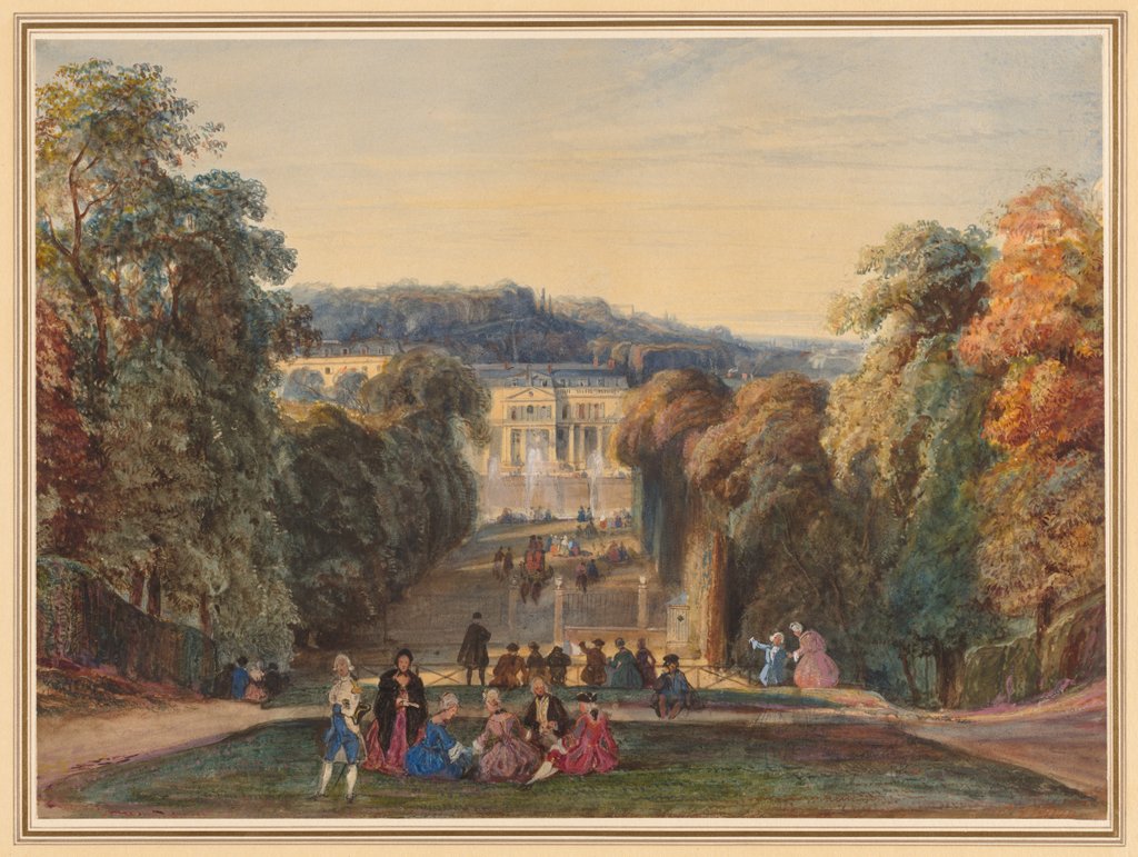 Detail of In the Park of Saint Cloud, 1800s by Constant Troyon