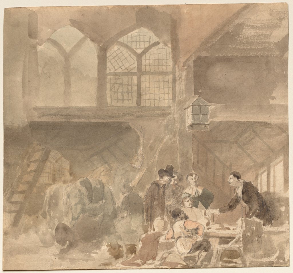 Detail of Interior of an Inn, 1800s by Anonymous