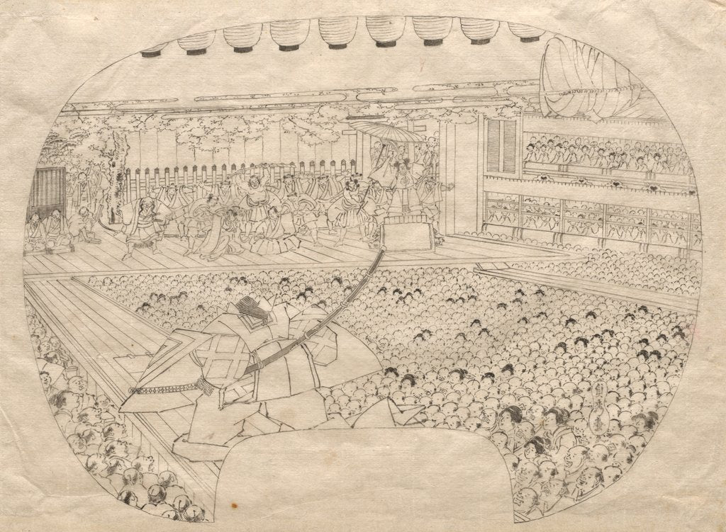 Detail of Interior of the Kabuki Theater by Utagawa Sadahide