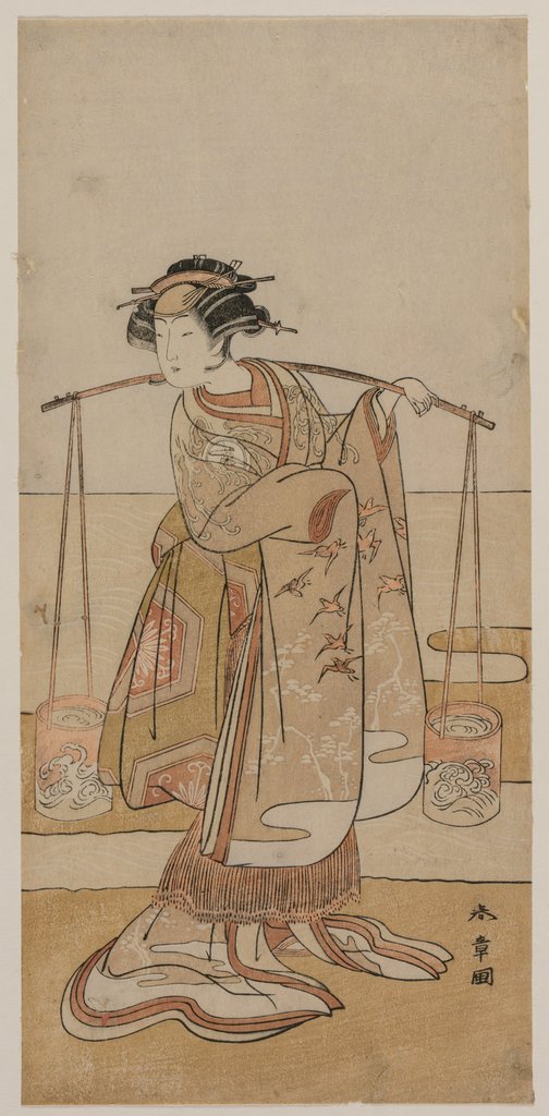Detail of Iwai Hanshiro IV as Murasame or Matsukaze, mid 1770s by Katsukawa Shunsho