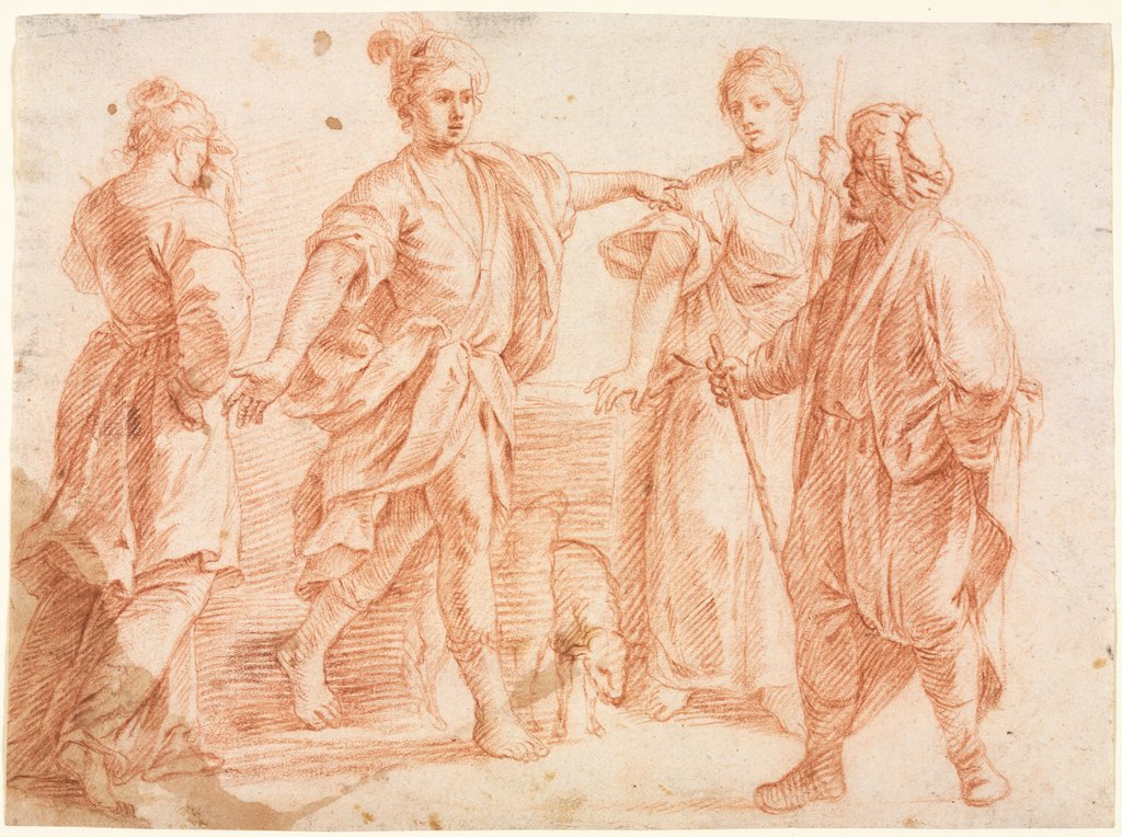 Detail of Jacob and Laban with Rachel and Leah, 1600s by Unknown