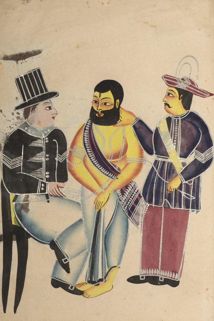 Detail of Jailer Receiving the Mahant of Tarakeshwar in Prison, 1800s by Unknown