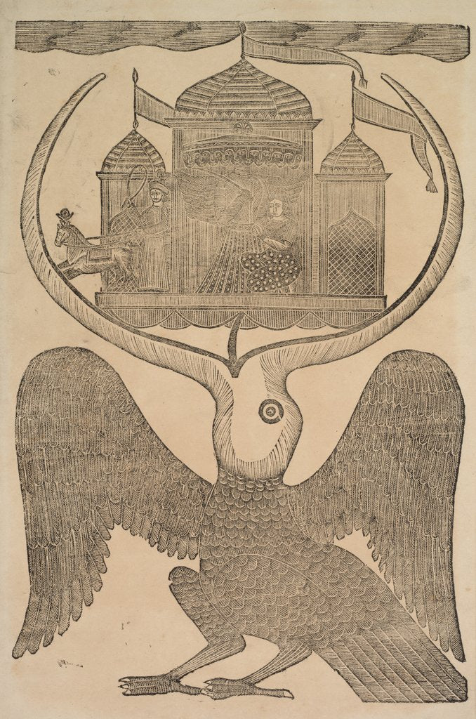 Detail of Jatayu Hinders Ravana's Chariot, Trying to Prevent Abduction of Sita, 1800s by Shri Gobinda Chandra Roy