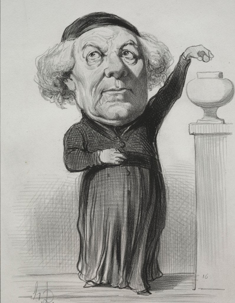 Detail of Jean Jacques Fayet, Bishop of Orleans, 1849 by Honoré Daumier