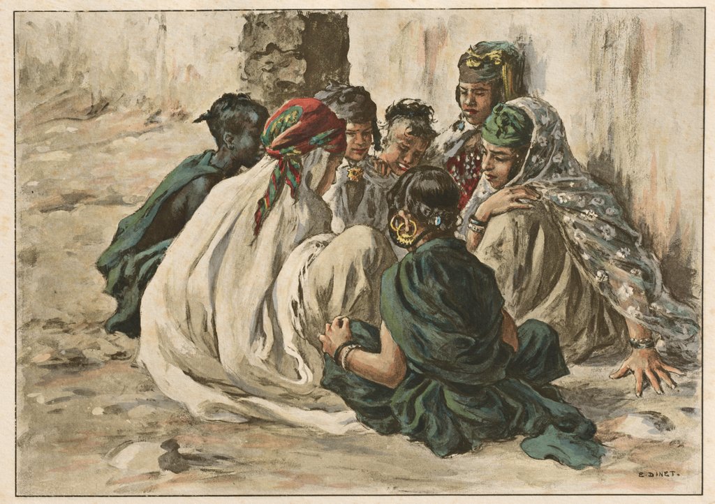 Detail of Jeux de Fillettes à Laghouat, 1899 by Étienne Dinet