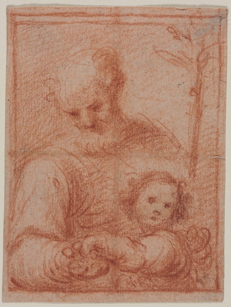Detail of Joseph and Child; Fragment of Two Figures, 16th century by Unknown