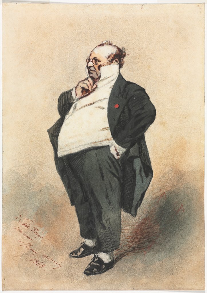Detail of Joseph Prudhomme Standing, 1868 by Henry Bonaventure Monnier
