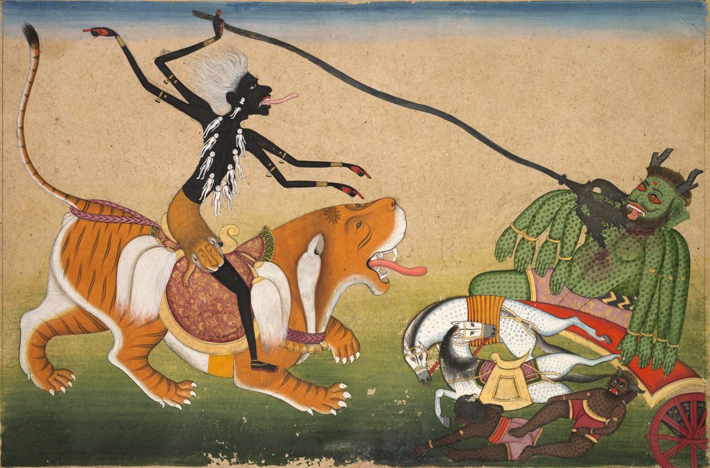 Detail of Kali Attacking Nisumbha, c. 1740 by Unknown