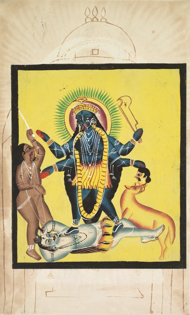 Detail of Kali Standing on Shiva, 1800s by Unknown