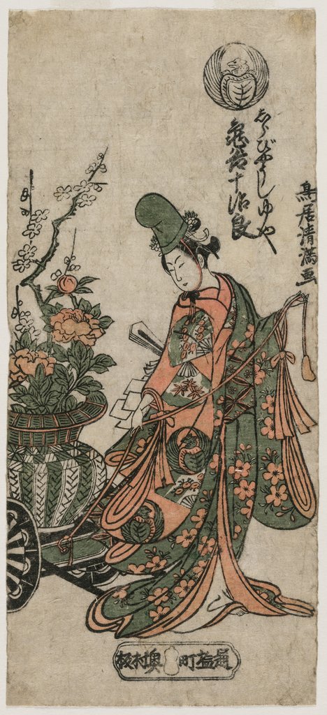 Detail of Kametani Jujiro as the Shirabyoshi Dancer Yuya, c. early 1760s by Torii Kiyomitsu