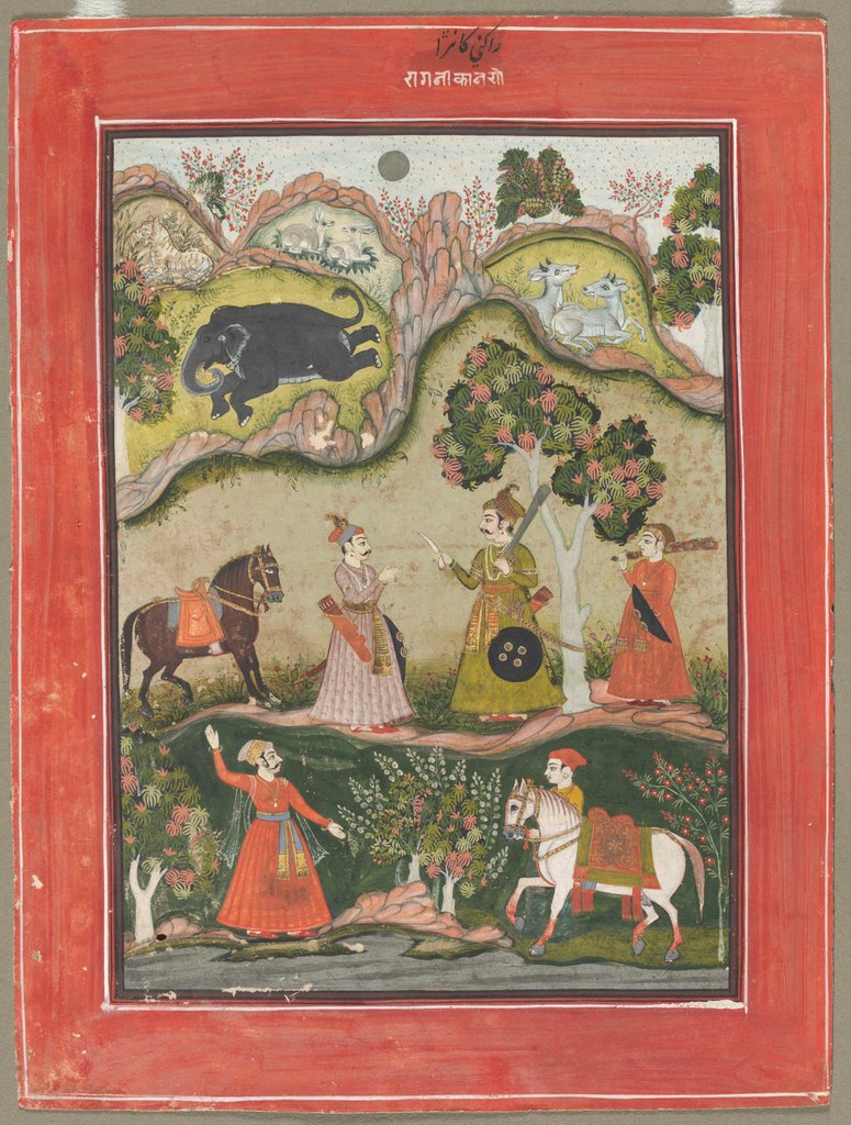 Detail of Kanhara Ragini: Song of Inspiration to Krishna for Killing the Elephant Demon…, c. 1760 by Unknown