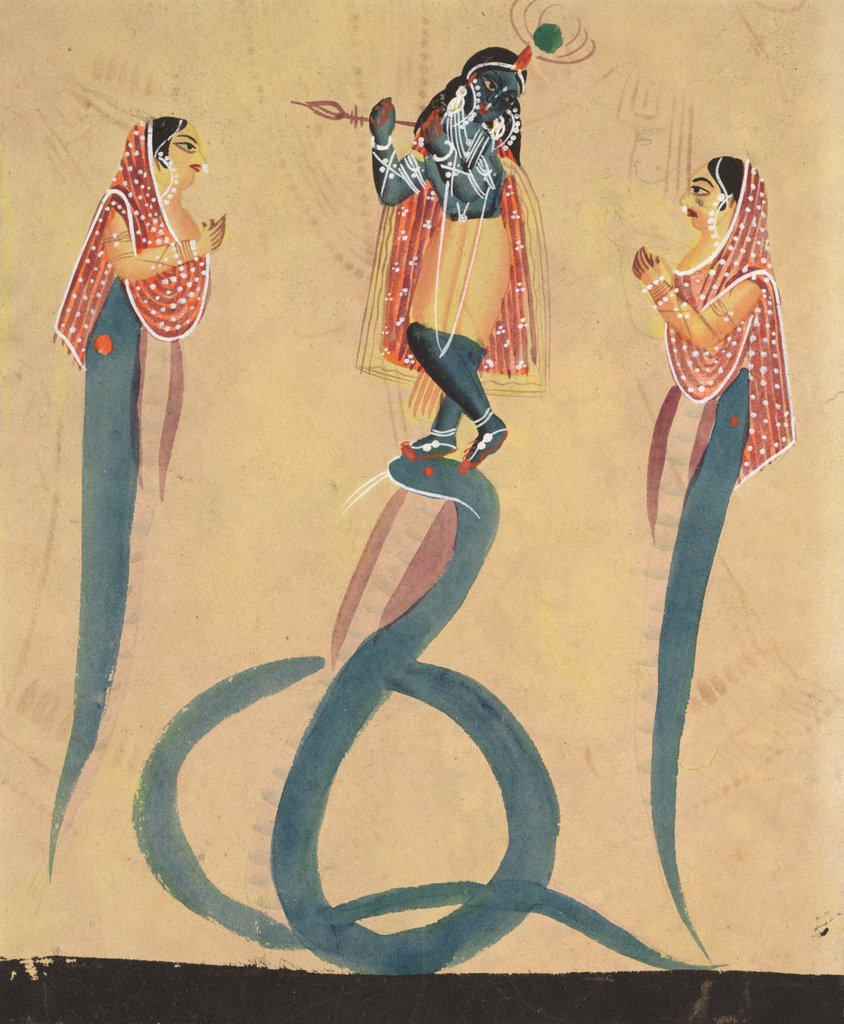 Detail of Krishna as Kali Worshipped by Radha, 1800s by Unknown