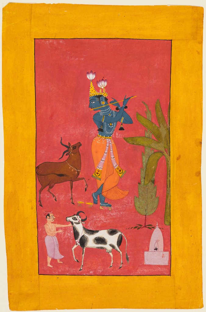 Detail of Krishna Fluting, c. 1675-1700 by Unknown