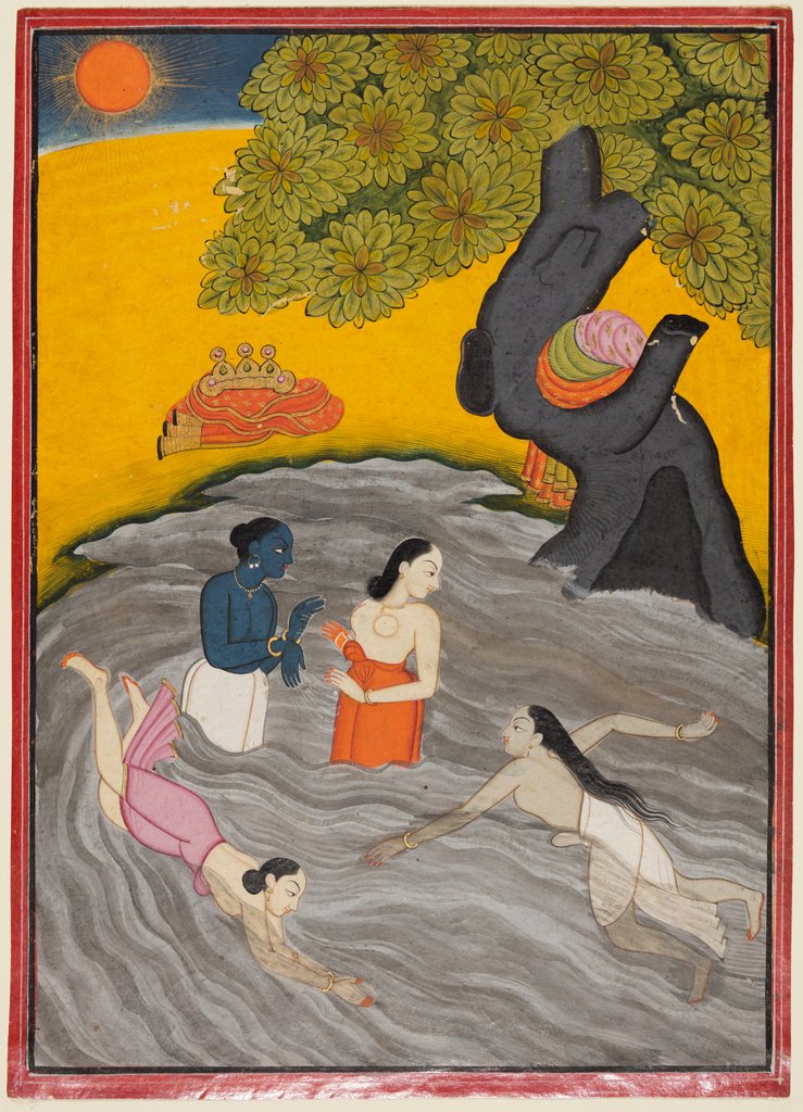 Detail of Krishna playing with the Gopis in the Jumna, c. 1770 by Unknown