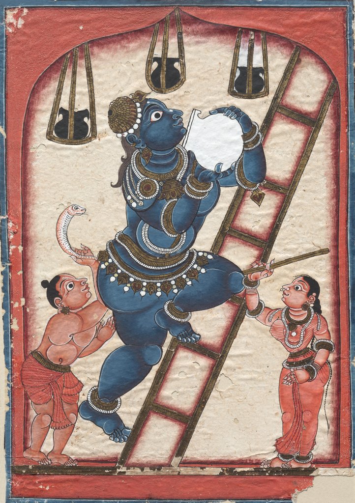Detail of Krishna Stealing Curds, late 1700s by Unknown