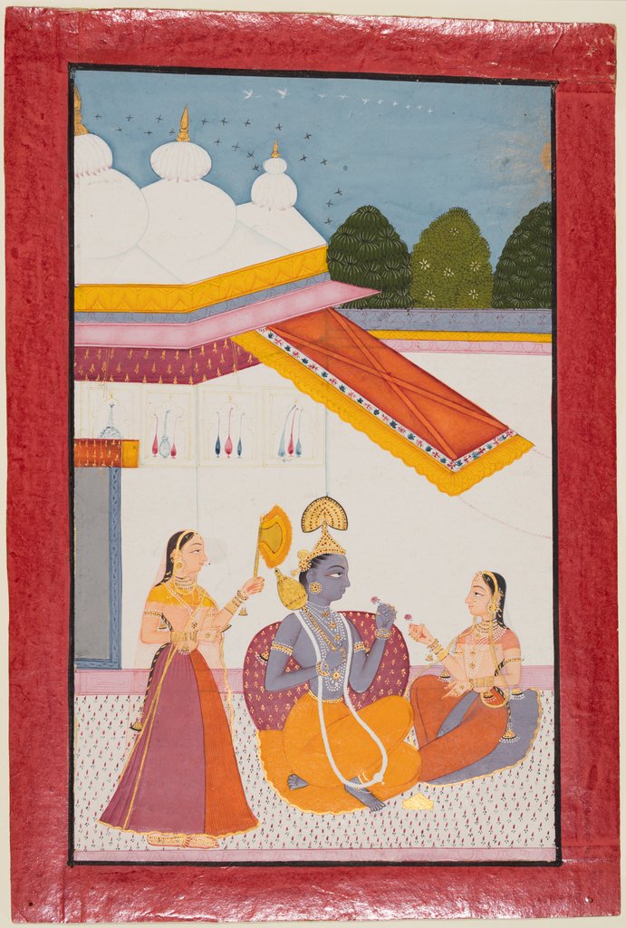Detail of Krishna under a canopy, c. 1680 by Unknown