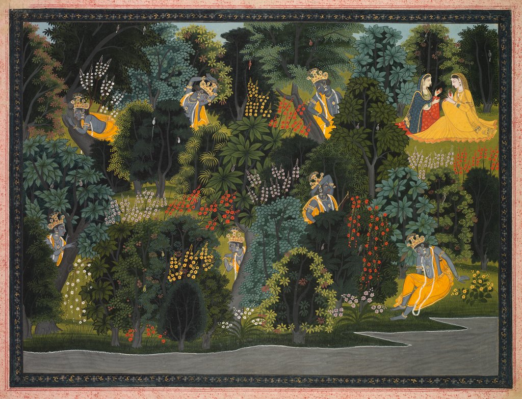 Detail of Krishna's Longing for Radha, from the Gita Govinda of Jayadeva, c. 1820-1825 by Unknown