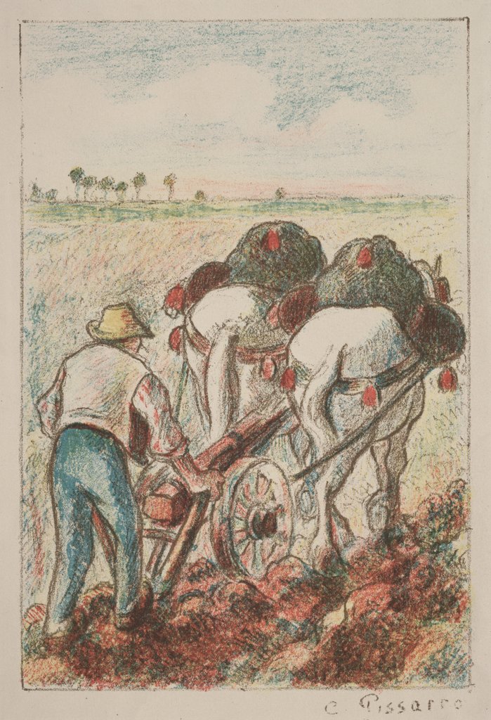 Detail of La Charrue, 1901 by Camille Pissarro
