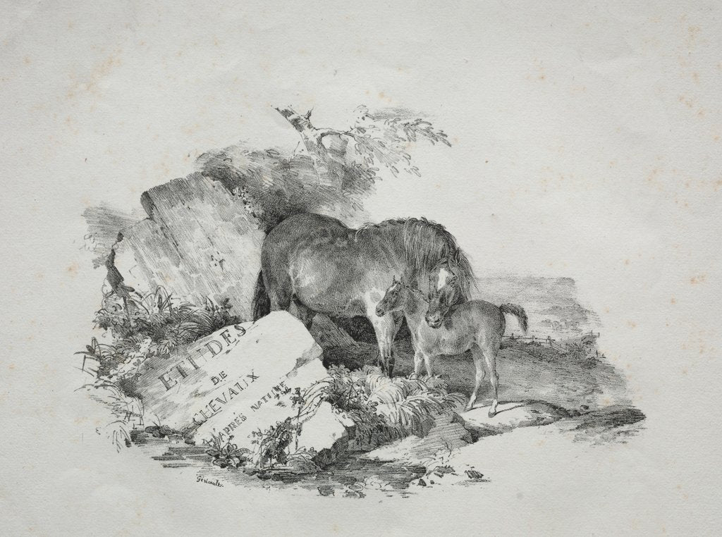Detail of La Jument et son poulain by Théodore Géricault