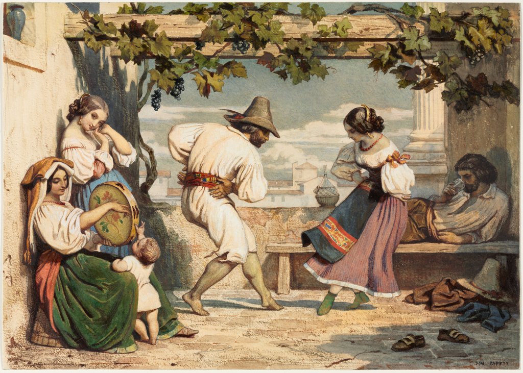 Detail of La Saltarelle, 1800s by Dominque Louis Papety