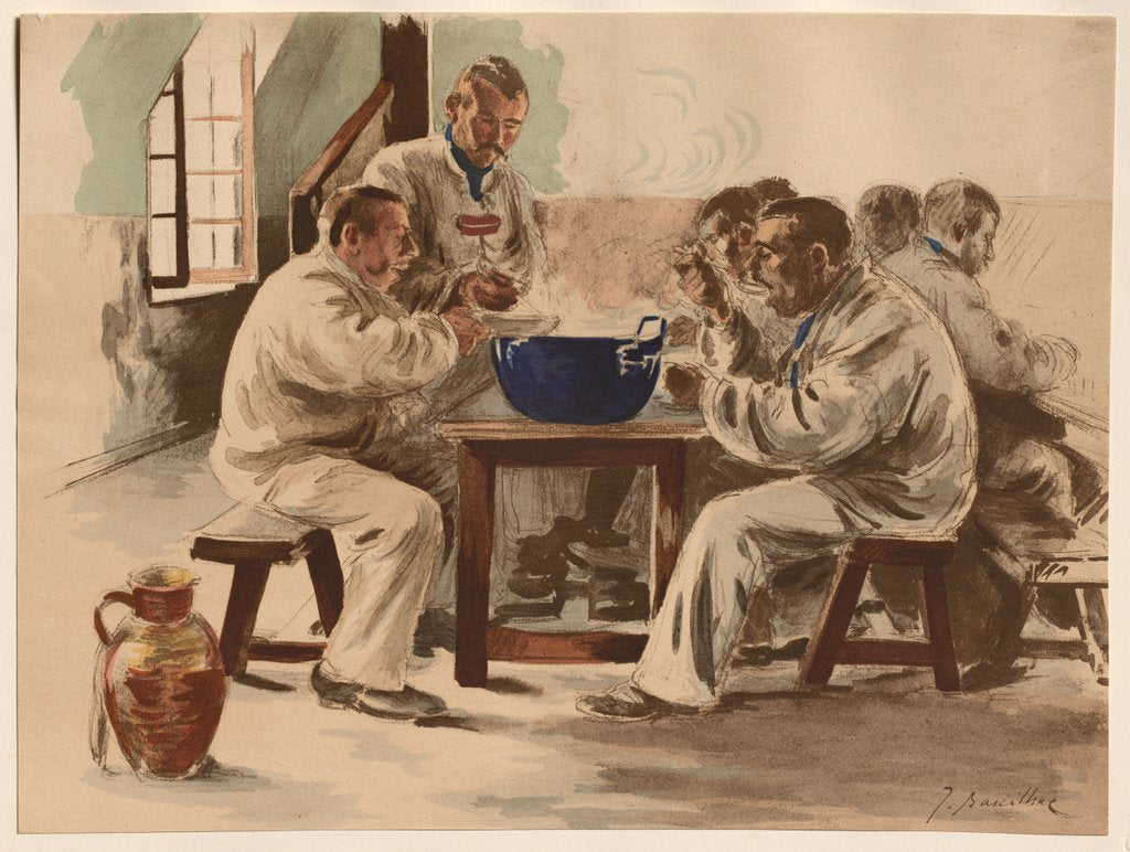 Detail of La Soupe à la Chambrée, 1899 by Jacques Baseilhac