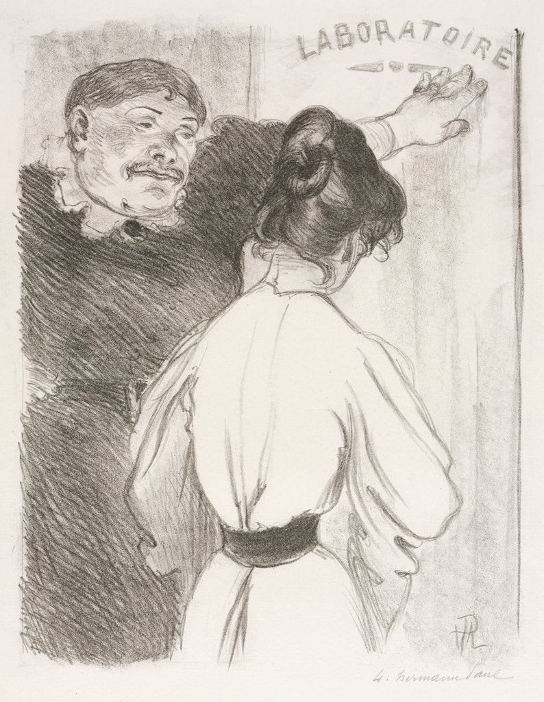 Detail of Laboratoire, c. 1900 by Hermann Paul