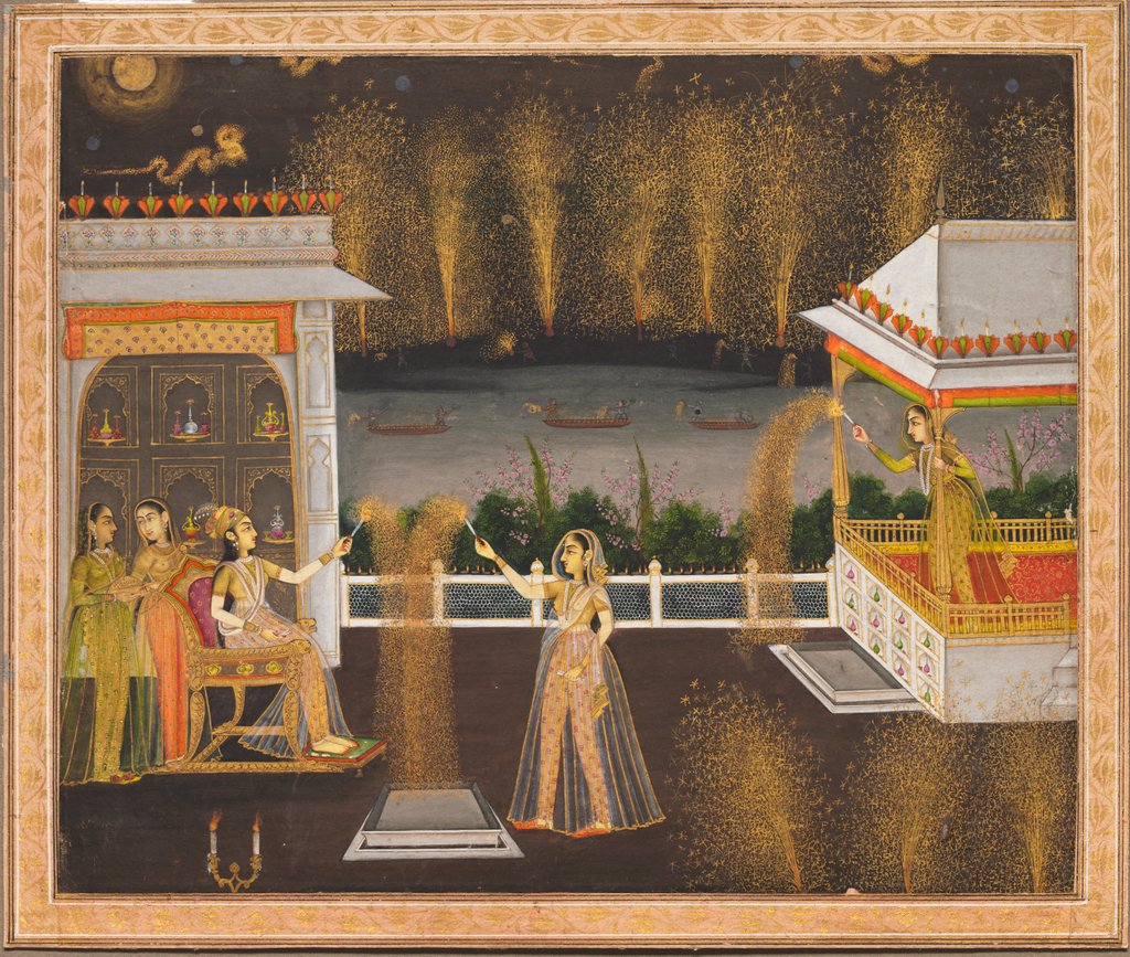 Detail of Ladies Celebrating Diwali, c. 1760 by Unknown