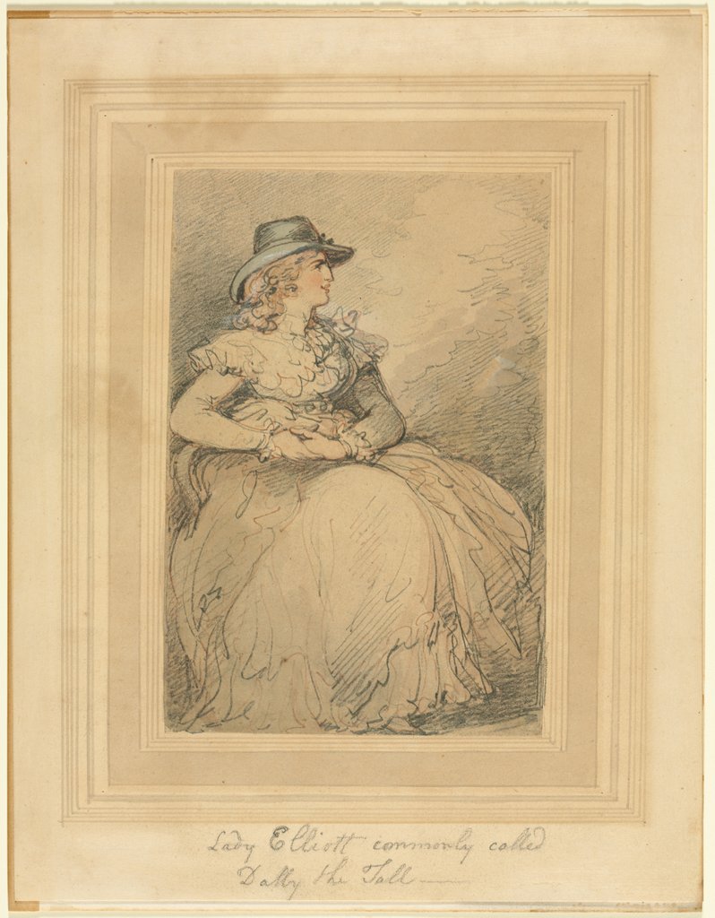 Detail of Lady Elliott, Commonly Called Dolly The Tall, 1775/1827 by Thomas Rowlandson