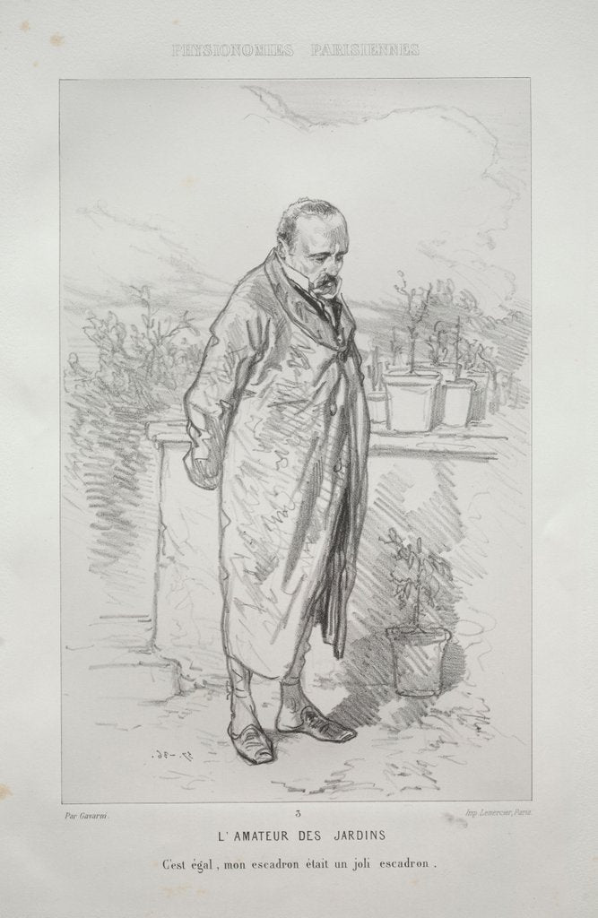 Detail of LAmateur des Jardins by Paul Gavarni
