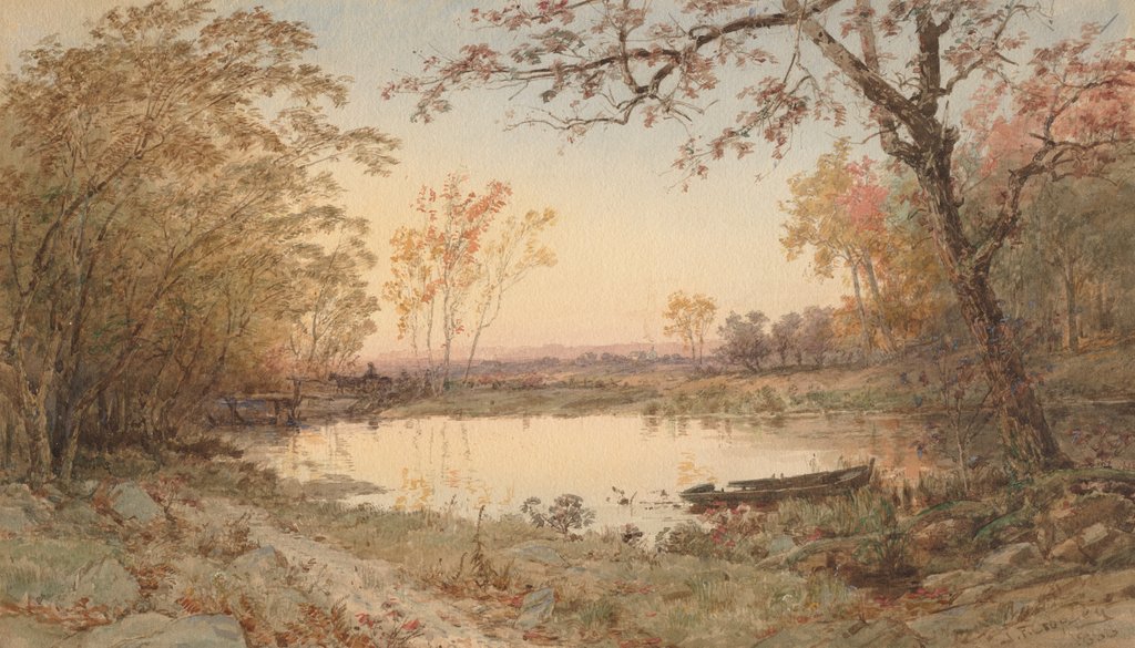 Detail of Landscape, 1888 by Jasper F. Cropsey
