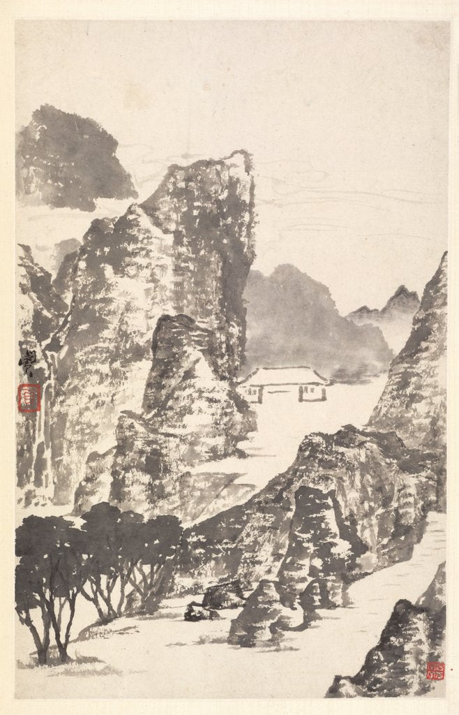 Detail of Landscape after Mi Fu, 1788 by Min Zhen